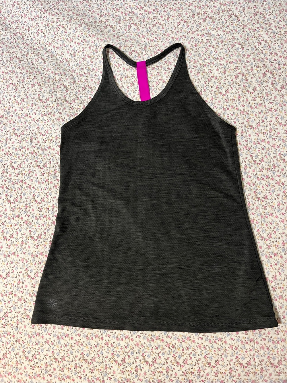Athleta Women’s Gray Racerback Tank with Pink Back Accent. XXS